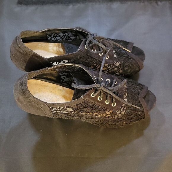 CHASE+CHLOE MESH LACE DESIGN PEEP TOE HIGH HEEL STILETTO PUMP - Picture 3 of 15